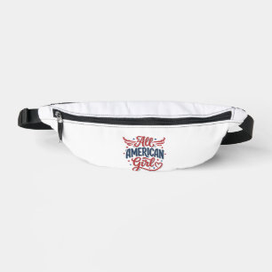 All American Girl Patriotic Vintage Vector Design_ Bum Bags