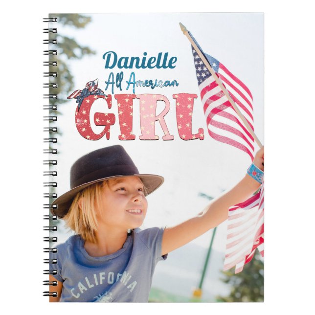 All American Girl Personalised Notebook (Front)