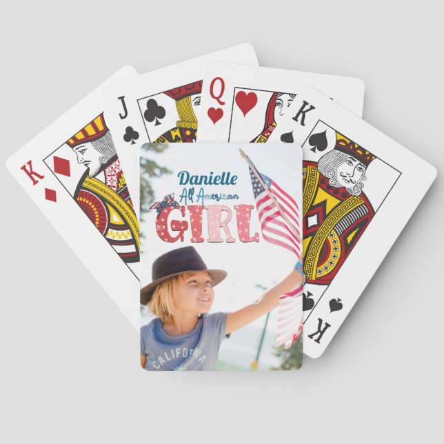 All American Girl Personalised Playing Cards (Back)