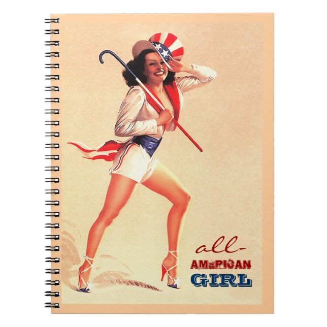 All-American Girl. Pin-up Design Notebook (Front)