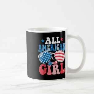 All American Girl Retro Sungles Usa Flag Funny 4th Coffee Mug