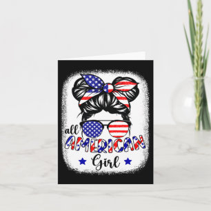 All American Girl Shirt Usa Flag 4th July Women Ki Card