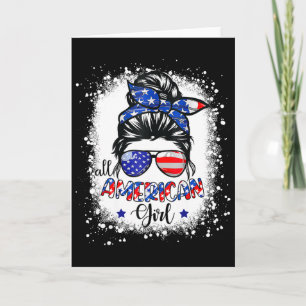 All American Girl Shirt Usa Flag 4th July Women Ki Card