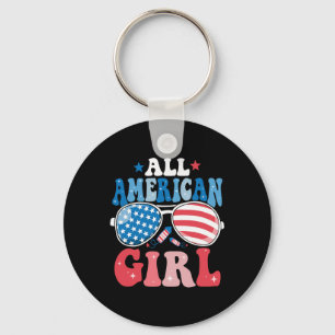 All American Girl Sungles 4th Of July Family Match Key Ring