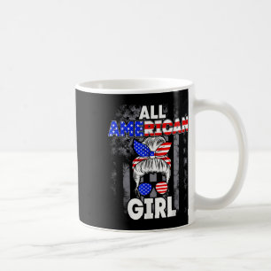 All American Girl Usa Flag 4th July Women Kids Pat Coffee Mug