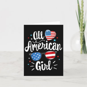 All American Girl Women American Flag 4th Of July  Card