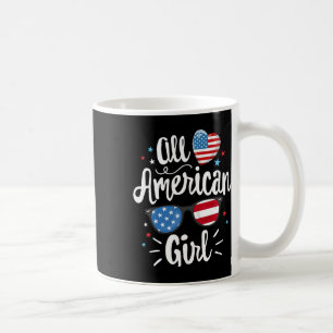 All American Girl Women American Flag 4th Of July Coffee Mug