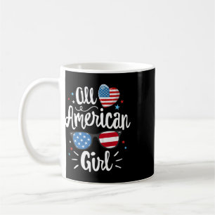 All American Girl Women American Flag 4th Of July Coffee Mug