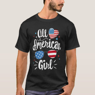 All American Girl Women American Flag 4th Of July T-Shirt