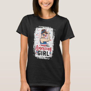 All American Girl Women American Flag 4th Of July T-Shirt