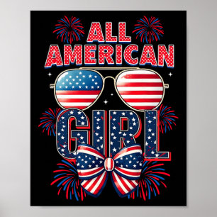 All American Girls 4th Of July Coquette Bow Patrio Poster