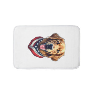 All American Golden Retriever Vintage Tee 4 Bath Mat