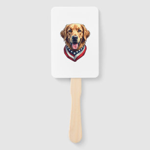 All American Golden Retriever Vintage Tee 4 Hand Fan