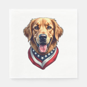 All American Golden Retriever Vintage Tee 4 Napkin