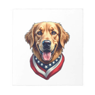 All American Golden Retriever Vintage Tee 4 Notepad