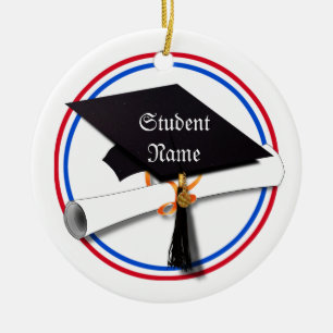 All American Grad - Red White & Blue Colours Ceramic Ornament