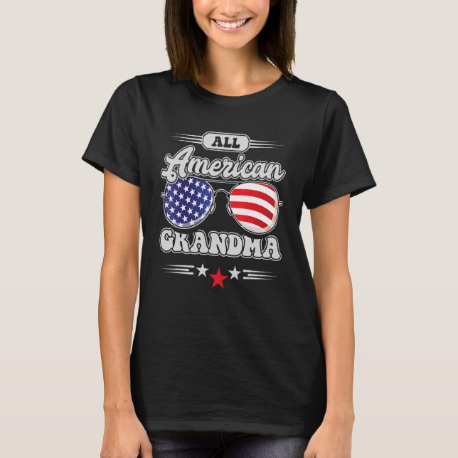 All American Grandma 4th Of July Family Matching T-Shirt (Front)