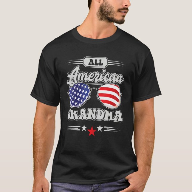 All American Grandma 4th Of July Family Matching T-Shirt (Front)