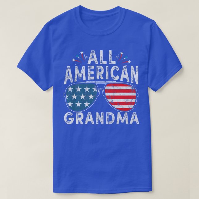 All American Grandma 4th Of July Sunglasses USA Fl T-Shirt (Design Front)