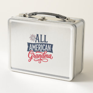All American Grandma Patriotic Firework Design_1 Metal Lunch Box