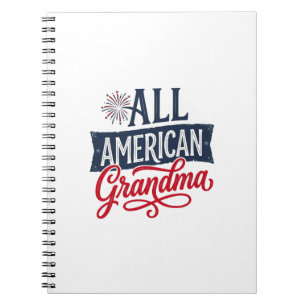 All American Grandma Patriotic Firework Design_1 Notebook