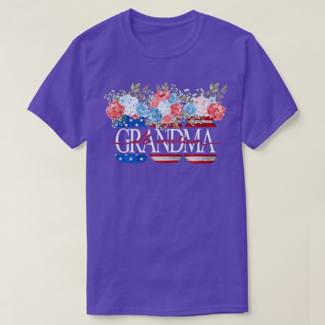 All American Grandma Patriotic Jar American Flag 4 T-Shirt (Design Front)