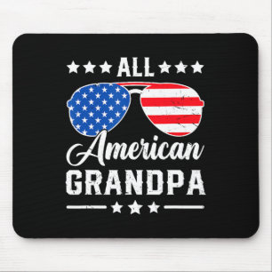 All American Grandpa 4th Of July Patriotic Usa Mat Mouse Pad