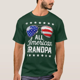 All American Grandpa 4th of July T Fathers Day Men T-Shirt