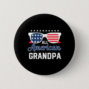 All American Grandpa 4th Of July Usa Sungles Mens 6 Cm Round Badge