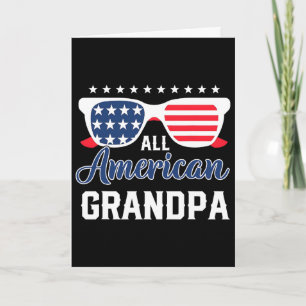 All American Grandpa 4th Of July Usa Sungles Mens  Card