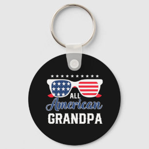All American Grandpa 4th Of July Usa Sungles Mens Key Ring