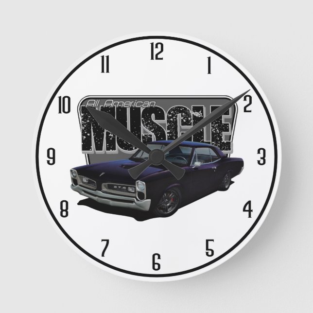 All American GTO Muscle Round Clock (Front)