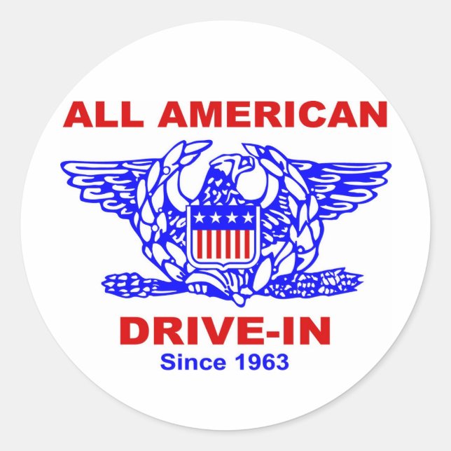 All American HAMBURGER Drive IN of Massapequa Classic Round Sticker (Front)