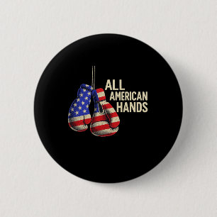 All American Hands Boxing Gloves – Patriotic Usa F 6 Cm Round Badge