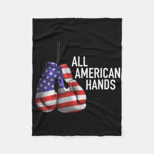 All American Hands Boxing Gloves – Patriotic Usa F Fleece Blanket