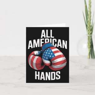 All American Hands Boxing Gloves Patriotic Usa Fla Card