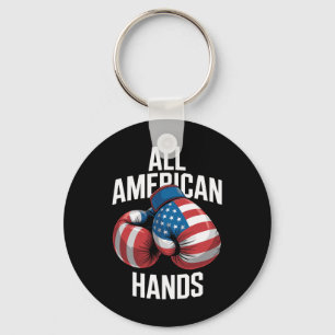 All American Hands Boxing Gloves Patriotic Usa Fla Key Ring