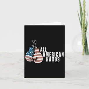 All American Hands Boxing Gloves Usa Flag Patrioti Card