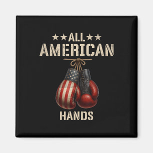 All American Hands Boxing Patriotic Usa Flag Glove Magnet