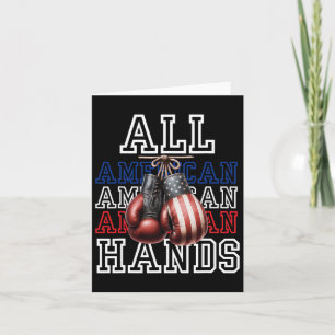 All American Hands Usa Flag Boxing Gloves Tee  Card