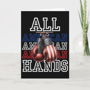 All American Hands Usa Flag Boxing Gloves Tee  Card