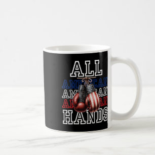 All American Hands Usa Flag Boxing Gloves Tee Coffee Mug