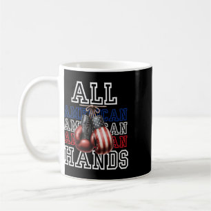 All American Hands Usa Flag Boxing Gloves Tee Coffee Mug