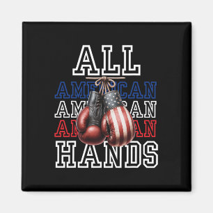 All American Hands Usa Flag Boxing Gloves Tee  Magnet