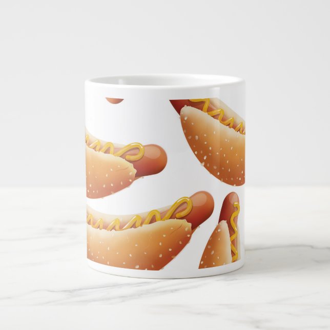 All American Hot Dog. Large Coffee Mug (Front)