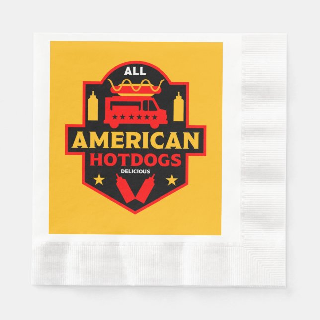 All American Hotdogs Foodies   Napkin (Front)