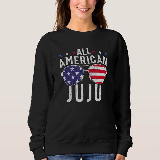 All American Juju USA Flag Sunglasses 4th Of July  Sweatshirt (Front)