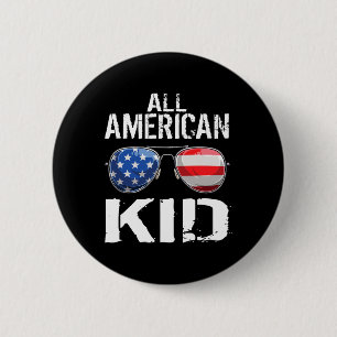 All American Kid 4th Of July Boys Patriotic Teens 6 Cm Round Badge
