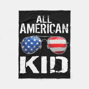 All American Kid 4th Of July Boys Patriotic Teens Fleece Blanket
