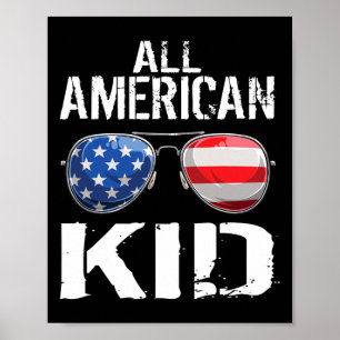 All American Kid 4th Of July Boys Patriotic Teens  Poster